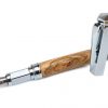 Olive Wood Fountain Pen with Chrome Finish